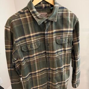 Orris Green Plaid Flannel Button Down Shirt Size Large